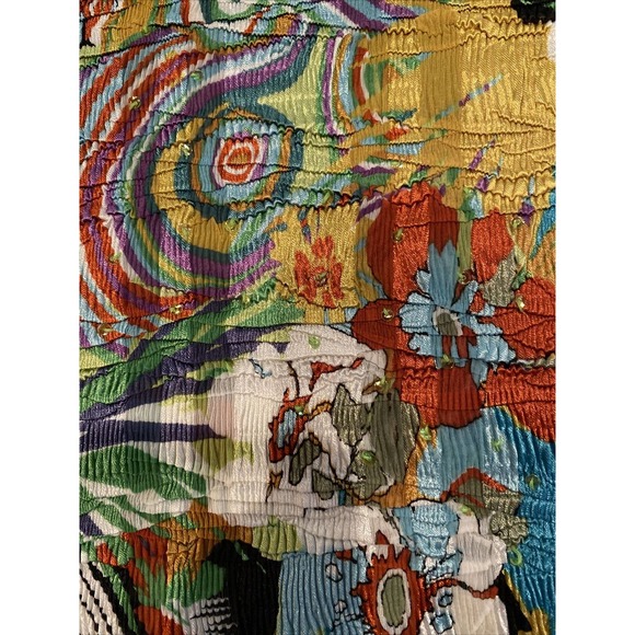 alberto makali top small Multi Colored Floral Stretch Blouse Long Sleeve - Picture 7 of 9